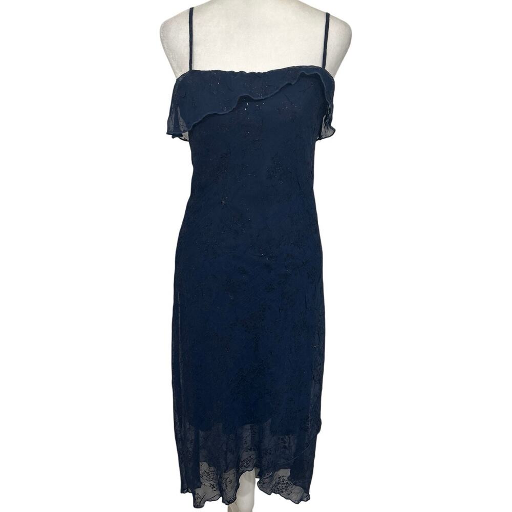 Vintage Y2K Byer California Dark Romantic Fairy Whimsigoth Slip Dress Ruffle 9